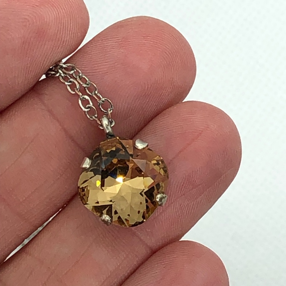 18 inch citrine Swarovski crystal necklace